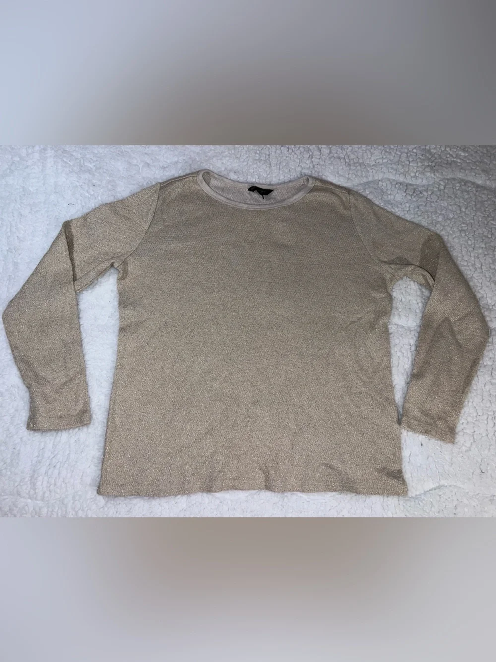 Banana Republic Men's Metallic Beige Crewneck Sweater